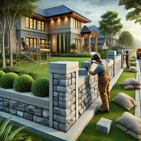concrete-block-fence